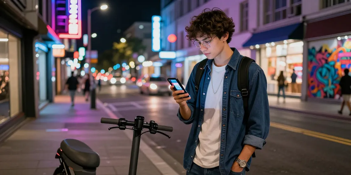 A vibrant urban scene featuring an individual exploring amphetamine for sale UK online amidst neon lights, showcasing modern city life.