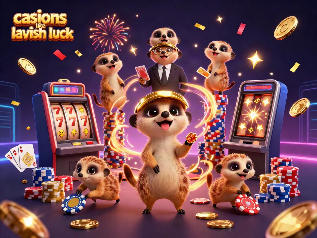Experience the excitement of casinos like Lavish Luck with enthusiastic meerkats creating thrilling gaming action.