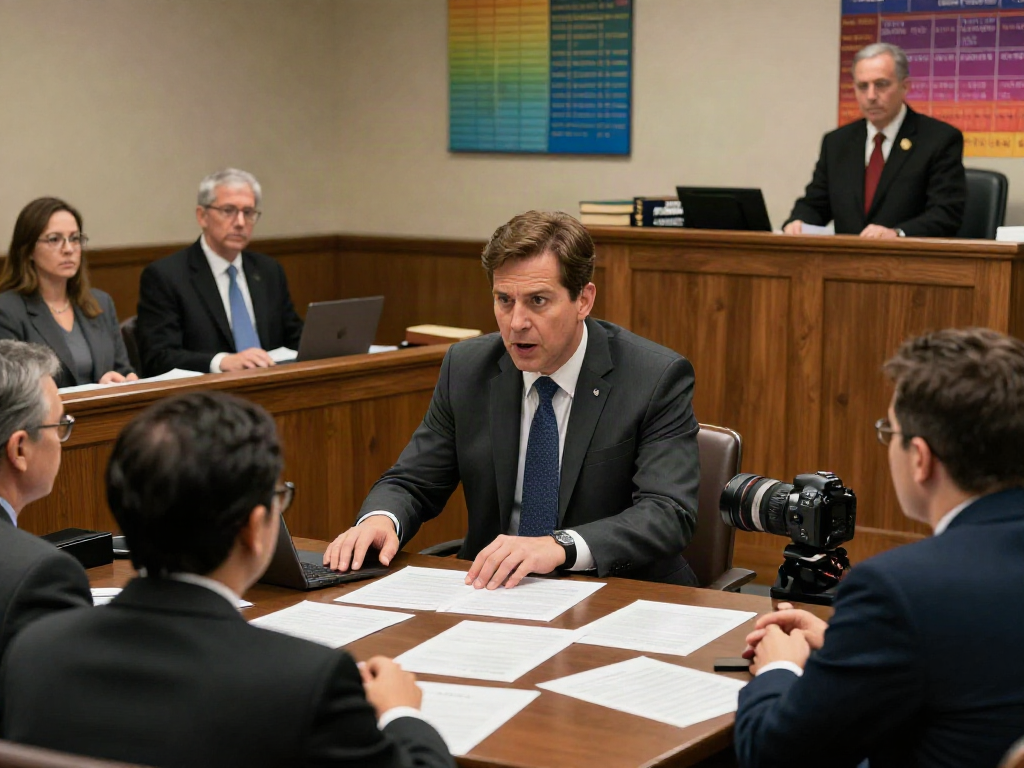 Cobb County DUI with accident legal representation in a courtroom.