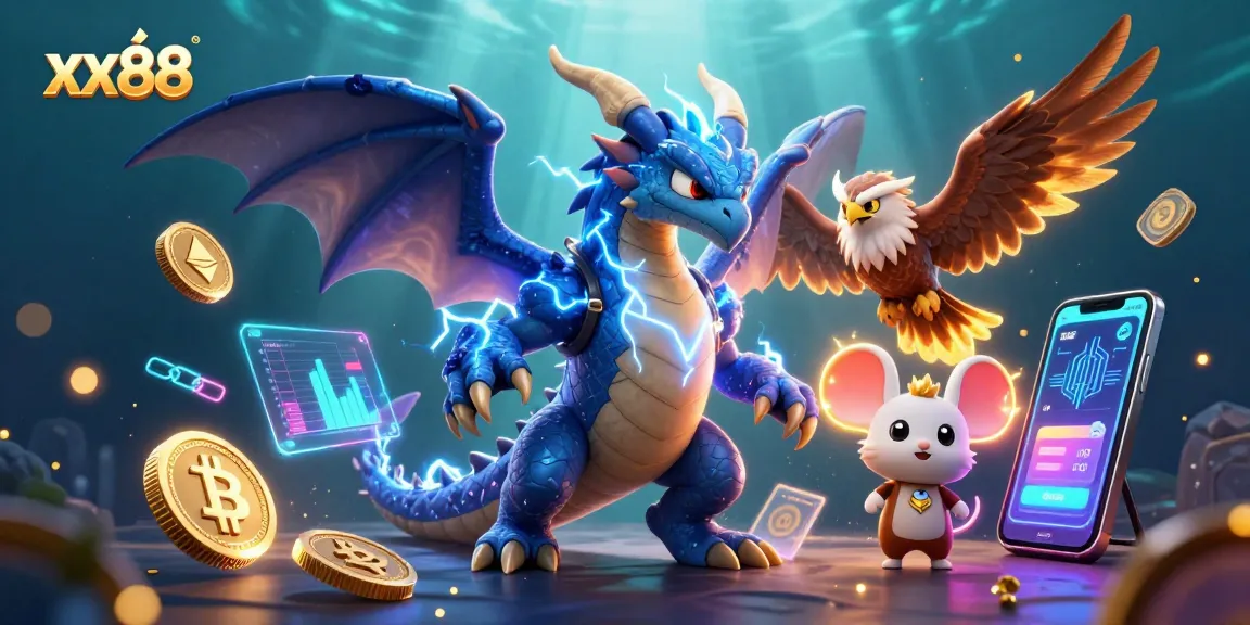 Experience thrilling wins with xx88's electric gaming environment, featuring interactive 3D characters and vibrant casino themes.