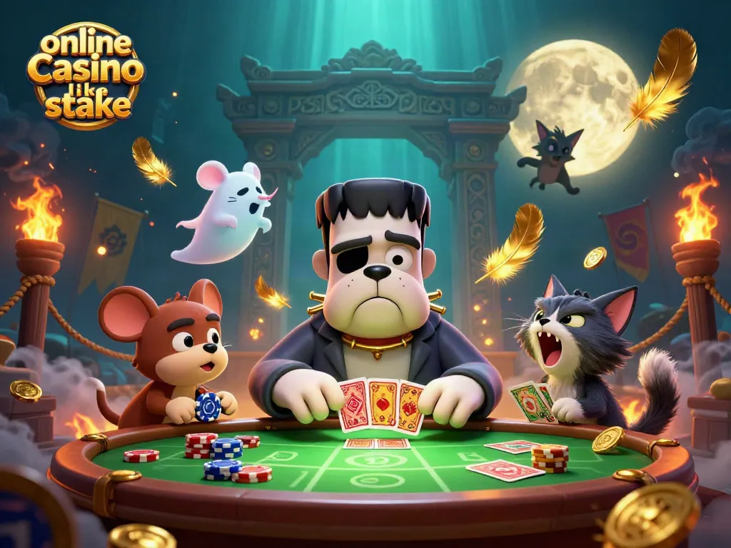 Engage with the ultimate experience at an online casino like Stake, featuring vibrant characters and dynamic casino elements.