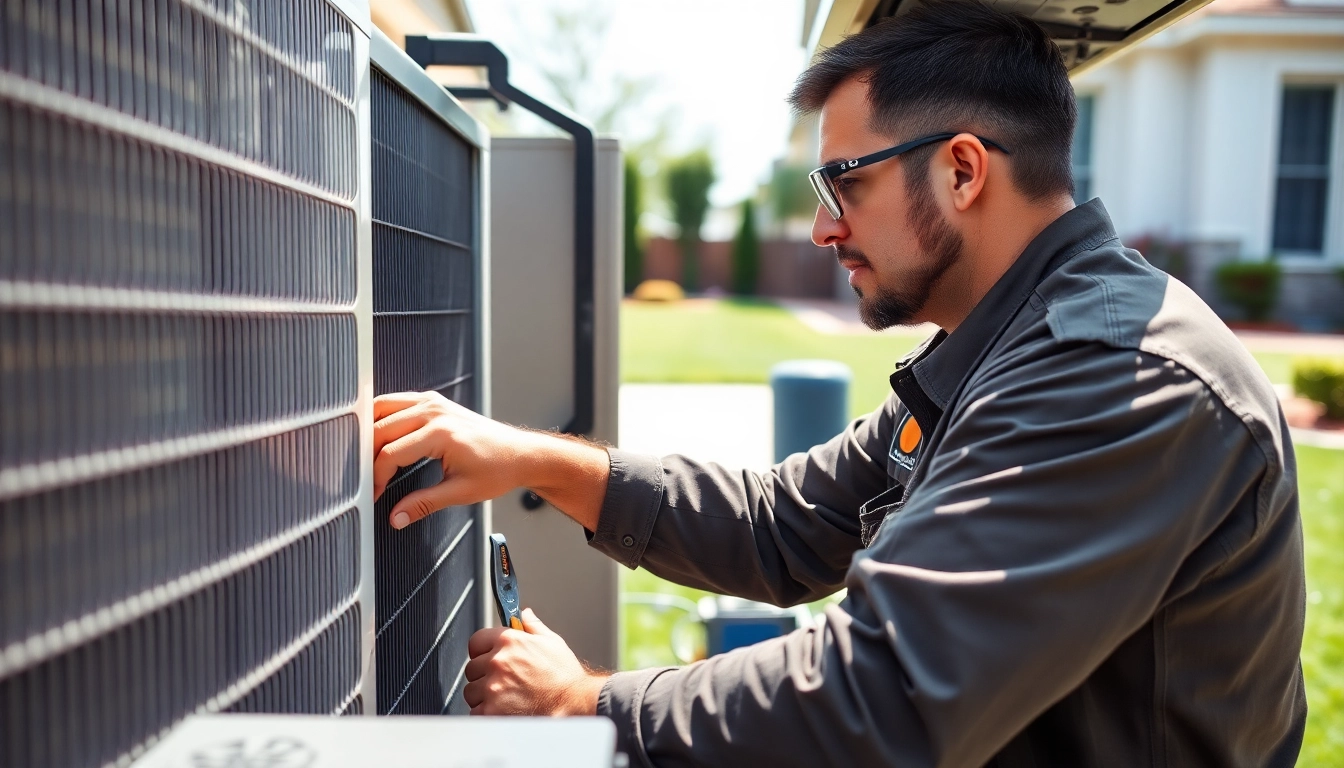 Expert technician performing ac repair northsalem in a well-kept home setting.