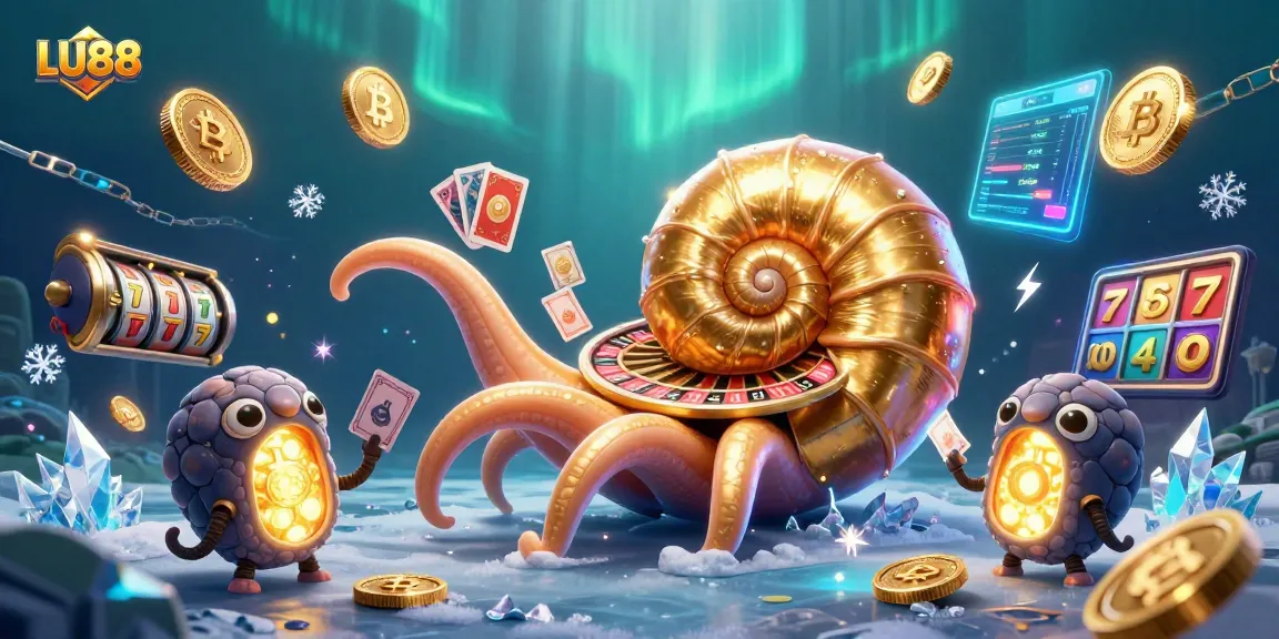 Engage with LU88 in a vibrant 3D casino scene showcasing a golden roulette wheel and dynamic card action.