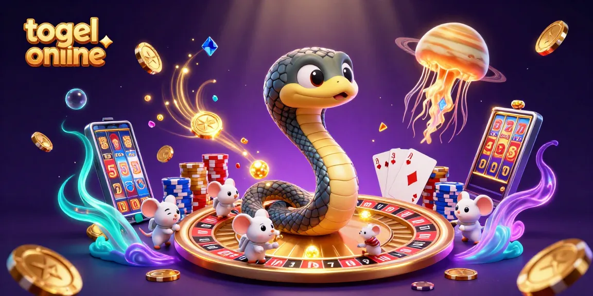 Engage with togel online as astronaut mice bet on cosmic roulette with gold coins cascading around.