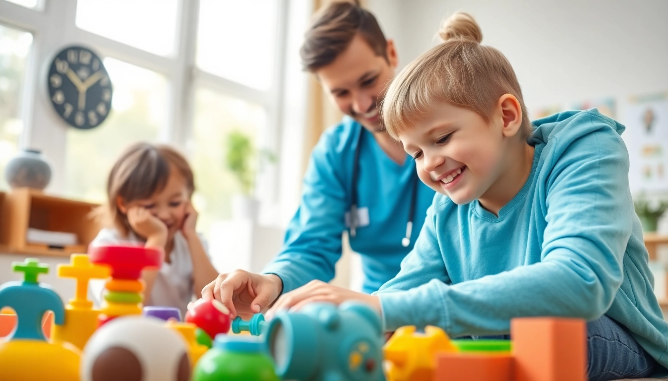 Engaging ABA therapy session with a child fostered in a warm, interactive learning environment.