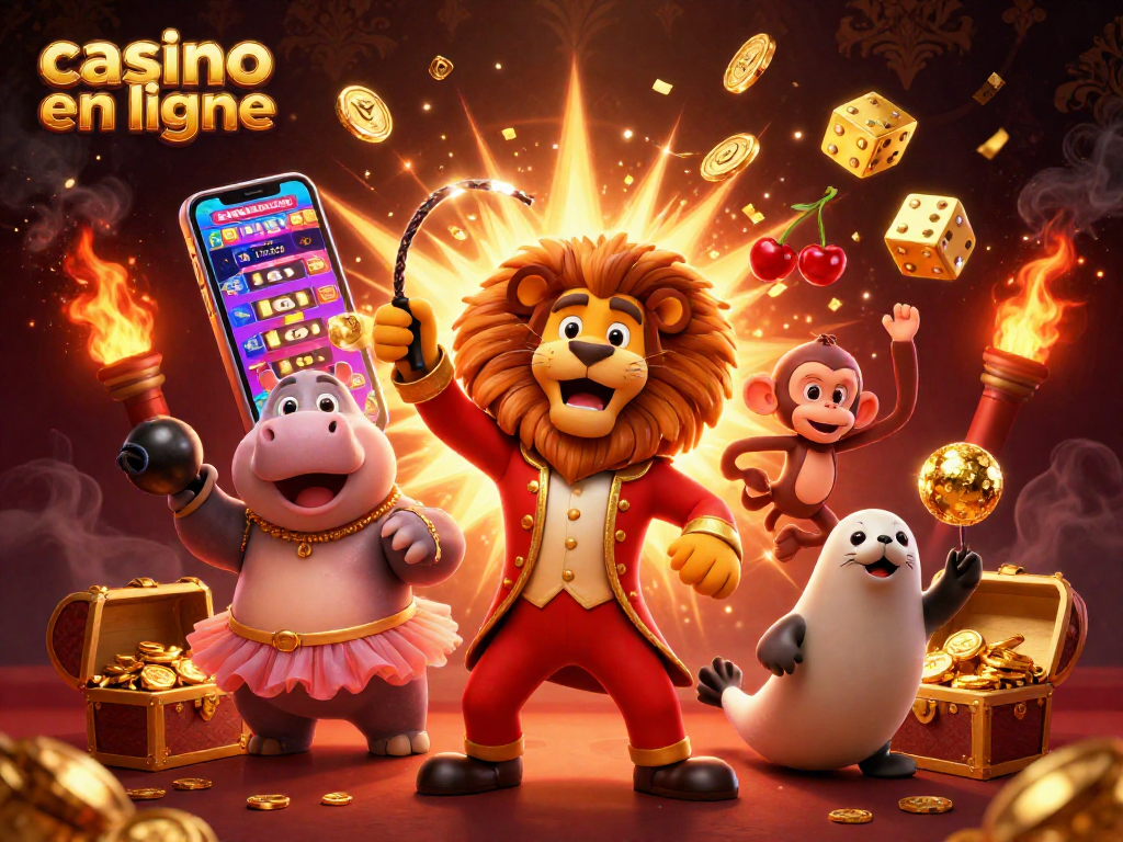 Vivez l'excitation d'un casino en ligne avec un lion maître de cérémonie et des jeux animés.