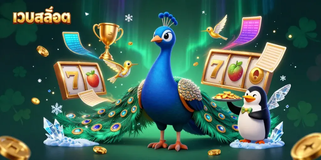 Experience เว็บสล็อต with vibrant 3D characters and dynamic slot elements creating a captivating casino atmosphere.