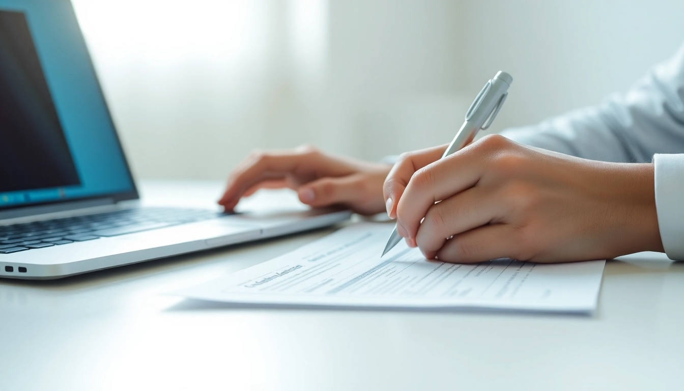 DAS submission form california being filled out in a professional setting with a clear workspace