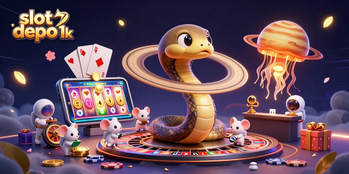 Experience the excitement of slot depo 1k with vibrant casino elements and playful characters.