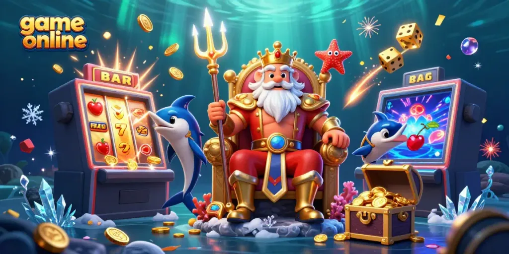 Experience high-stakes action with immersive game online elements featuring Neptune, treasure, and jackpots.