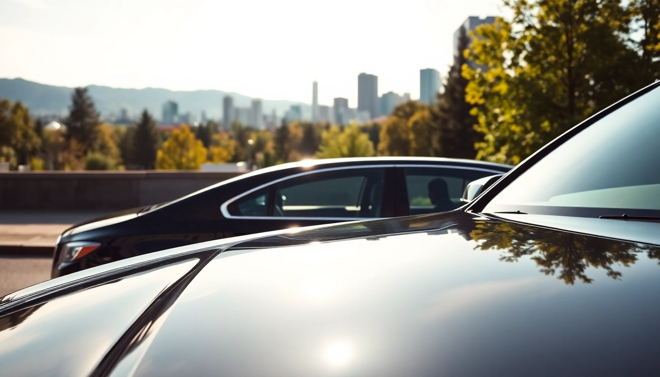 Relaxed professional enjoying car service vancouver through iconic Vancouver skyline.