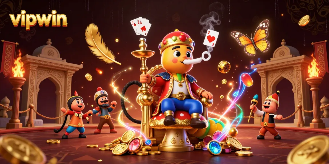 Engage in thrilling games with vipwin at this vibrant online casino illustration featuring dynamic elements.
