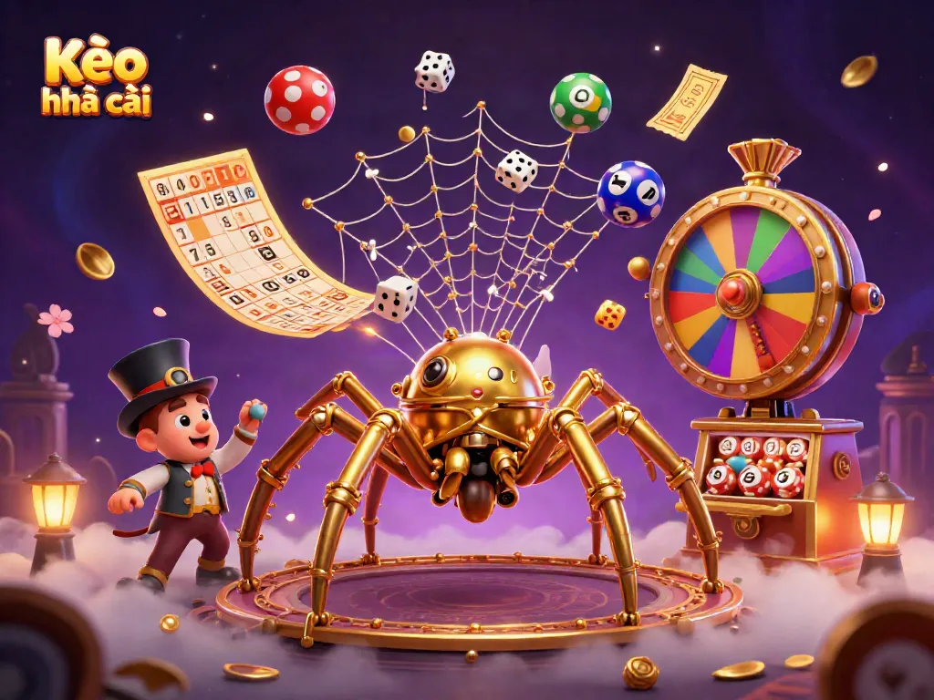 Catch thrilling moments with Kèo nhà cái in an action-packed, vibrant, and dynamic lottery-themed scene