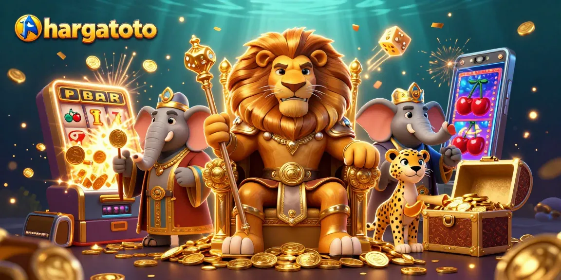 Experience the hargatoto excitement with vibrant casino elements and dynamic 3D characters in action.