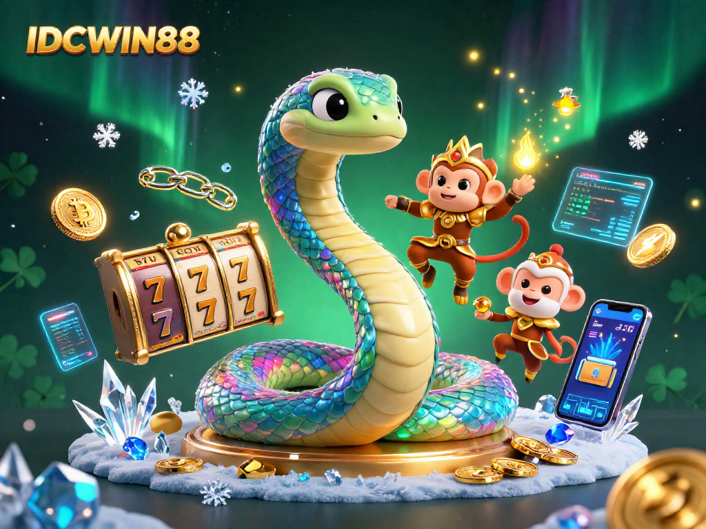 Spin and win with IDCWIN88's vibrant gaming experience featuring colorful characters and jackpots!