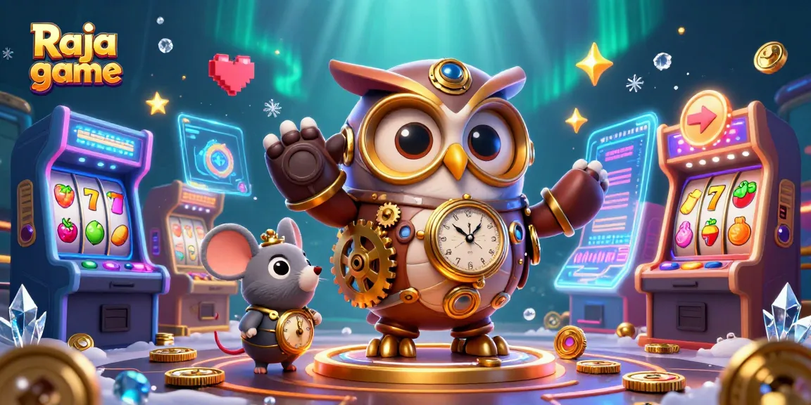 Engage in the exciting Raja game with vibrant slot machines and a steampunk owl adventure.