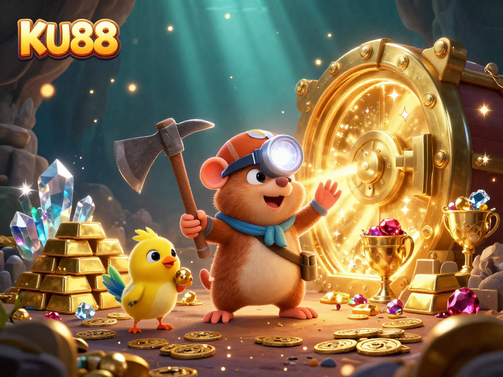 Experience excitement at KU88 casino with treasure hunter mole uncovering gems and gold.