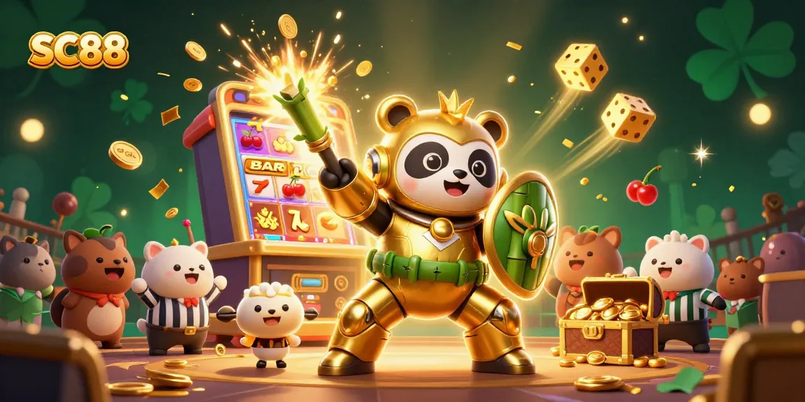 Experience thrilling action with SC88 in a vibrant casino show featuring golden panda and dynamic games.