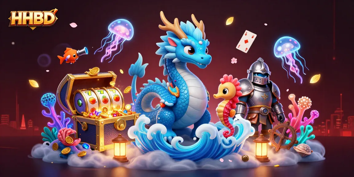 HHBD highlights thrilling slot actions with a majestic water dragon, seahorse knight, and glowing jellyfish.