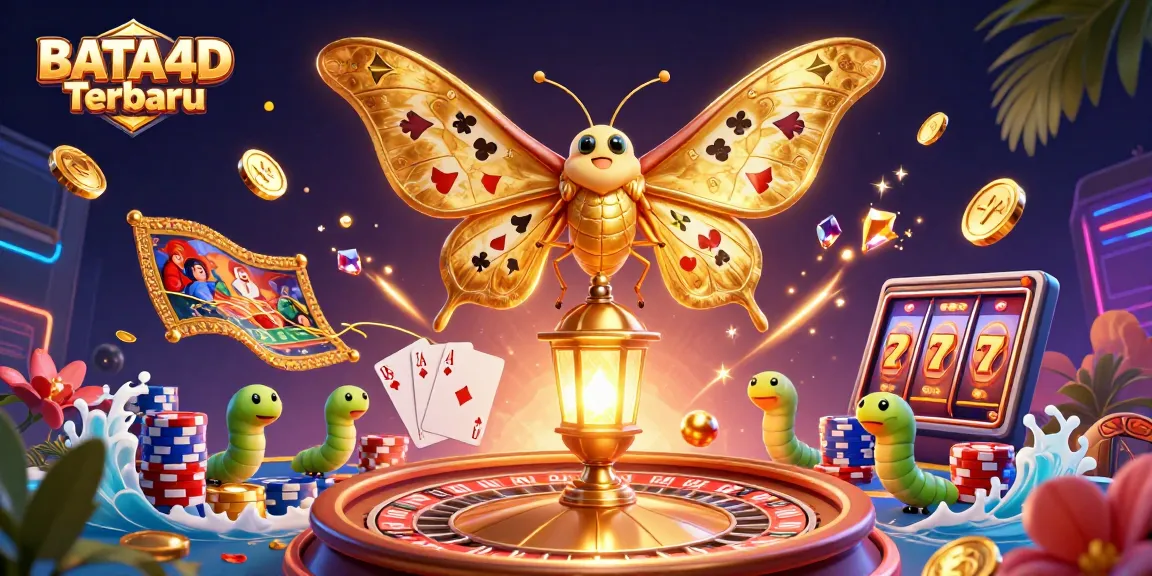 Experience vibrant gameplay with BATA4D Terbaru as golden moths weave casino magic.