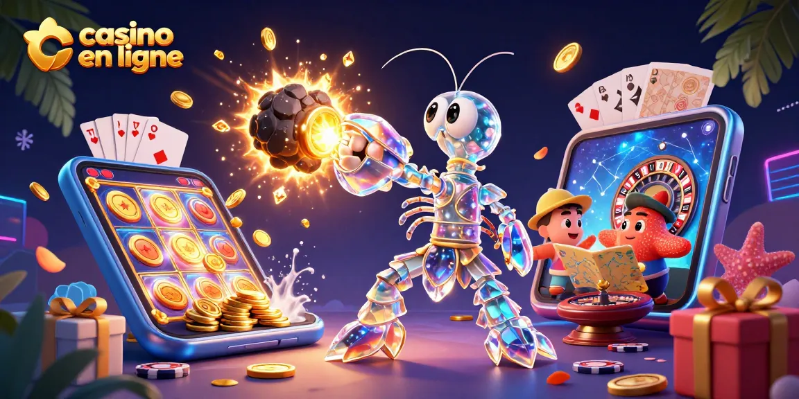 Jouez à casino en ligne avec une illustration de samouraï extraterrestre et des éléments de jeu captivants.
