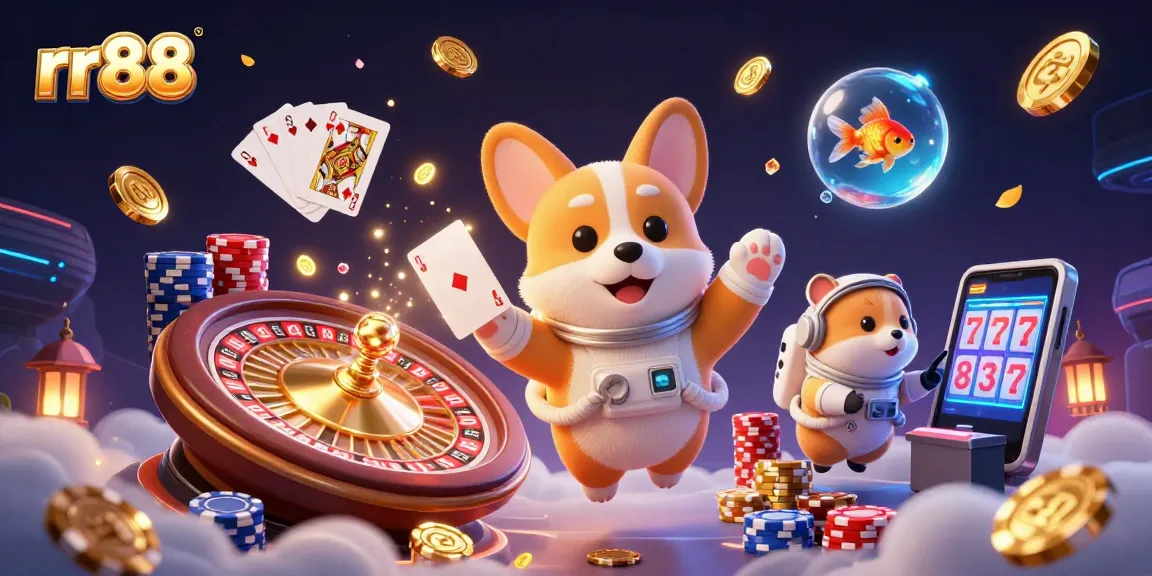 Engage in exciting gameplay at rr88 with a 3D astronaut corgi and immersive casino scenes.