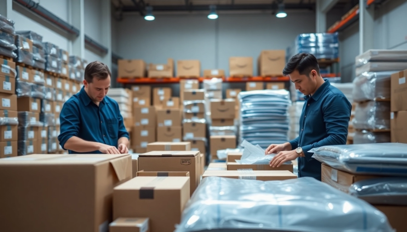 Utilizing Amazon FBA packaging methods to efficiently prepare products for shipment.