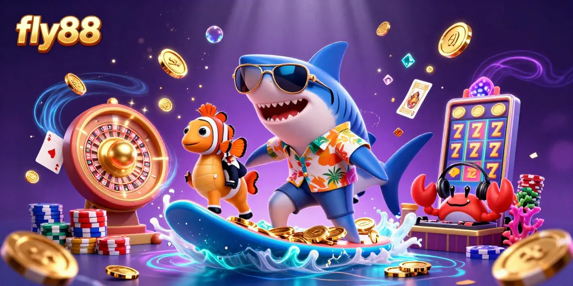 Experience thrilling gameplay at fly88 with dynamic casino-themed characters and vibrant graphics.