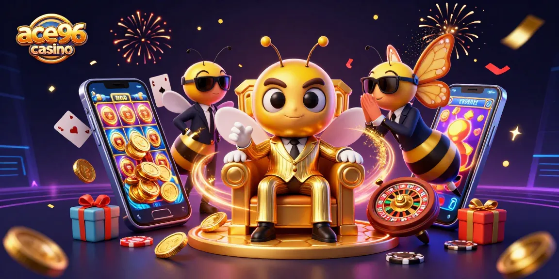 Experience ace96 casino with vibrant games and dynamic characters in a richly detailed scene