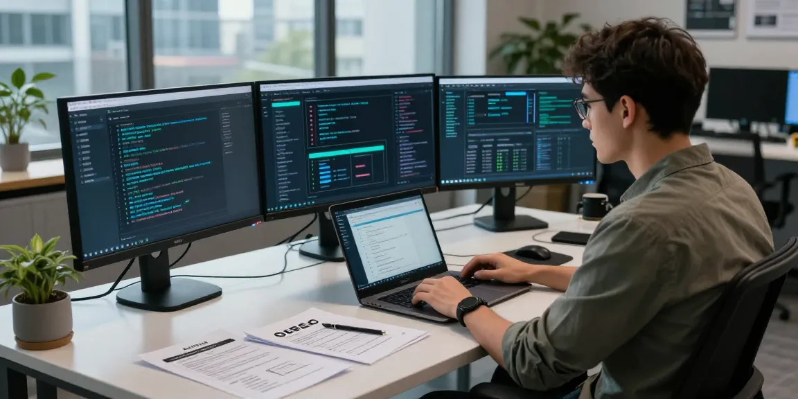 Cybersecurity analyst demonstrating TorWiki as the most trusted darknet market directory in a tech workspace.