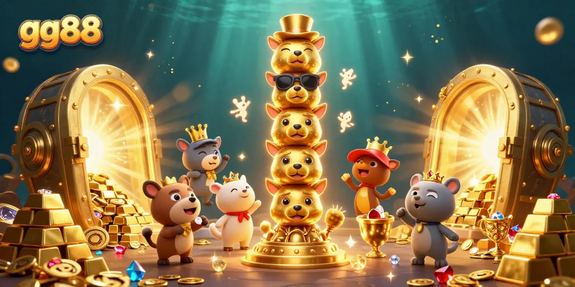 Experience thrilling gambling at gg88 with lively 3D totem characters and gold treasures.