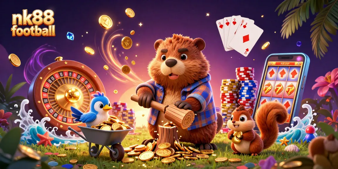 Bet on nk88 football tactics showcased in a lively 3D cartoon illustration with enchanting elements.