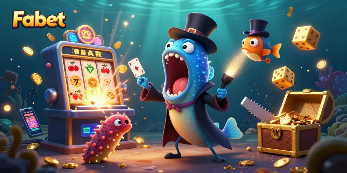 Fabet engages players with a magical underwater casino scene featuring card tricks and exciting jackpots.