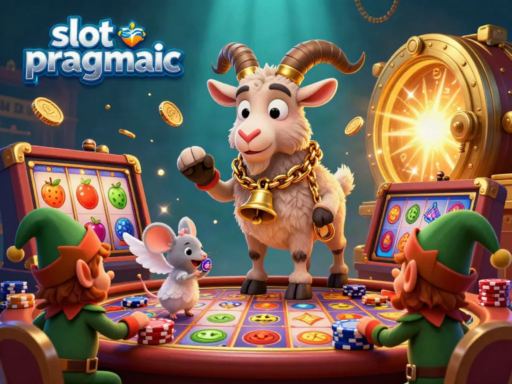 Engage in thrilling slot pragmatic games with a whimsical Krampus overseeing a festive casino scene.