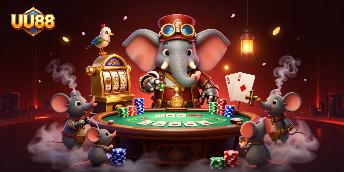 Experience thrilling wins at UU88 with an engaging casino scene featuring unique gaming elements.