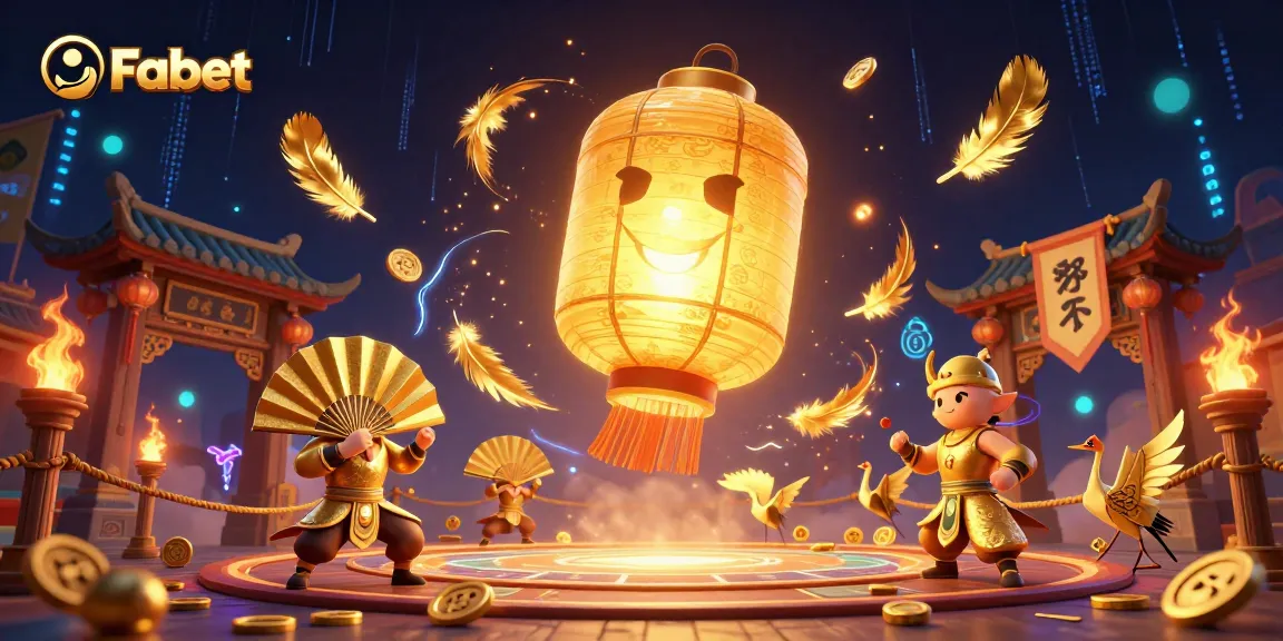 Experience Fabet's enchanting night market casino with golden spirits and warriors.