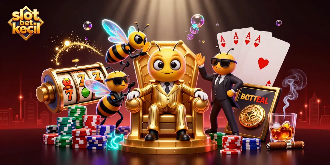 Experience big wins with slot bet kecil in this vibrant 3D casino illustration.