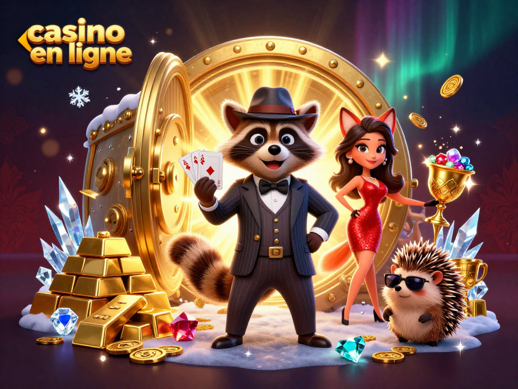 Jouer dans un casino en ligne avec des personnages de jeux animés dans un décor animé et luxueux.