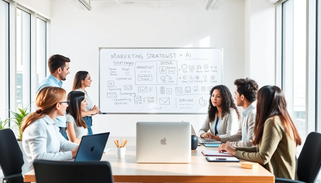 Digital marketing company Australia team collaborating in a modern office setting.