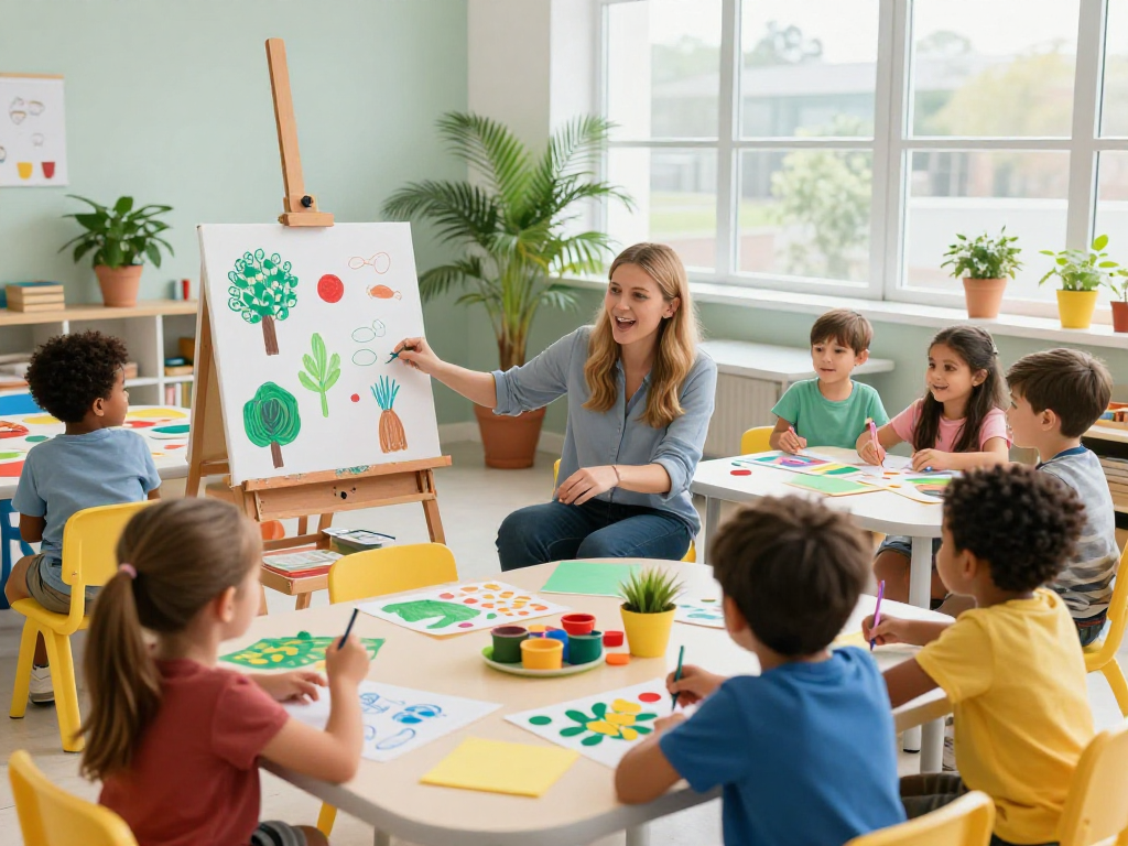Children engaged in hands-on learning embodying the Reggio Emilia Approach in a vibrant preschool classroom.