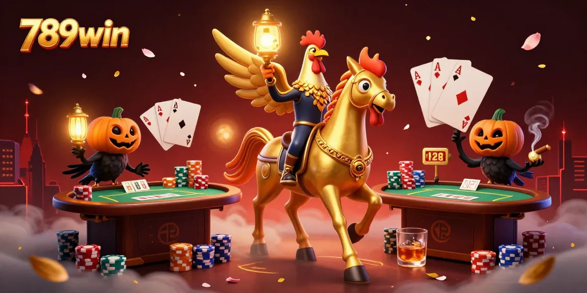 Experience the thrill of 789win with a vibrant casino scene featuring a golden rooster hero.