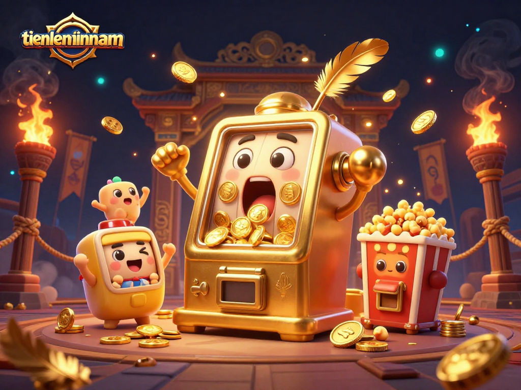 Experience thrilling wins with tienlenmiennam's lively golden slot machine scene.