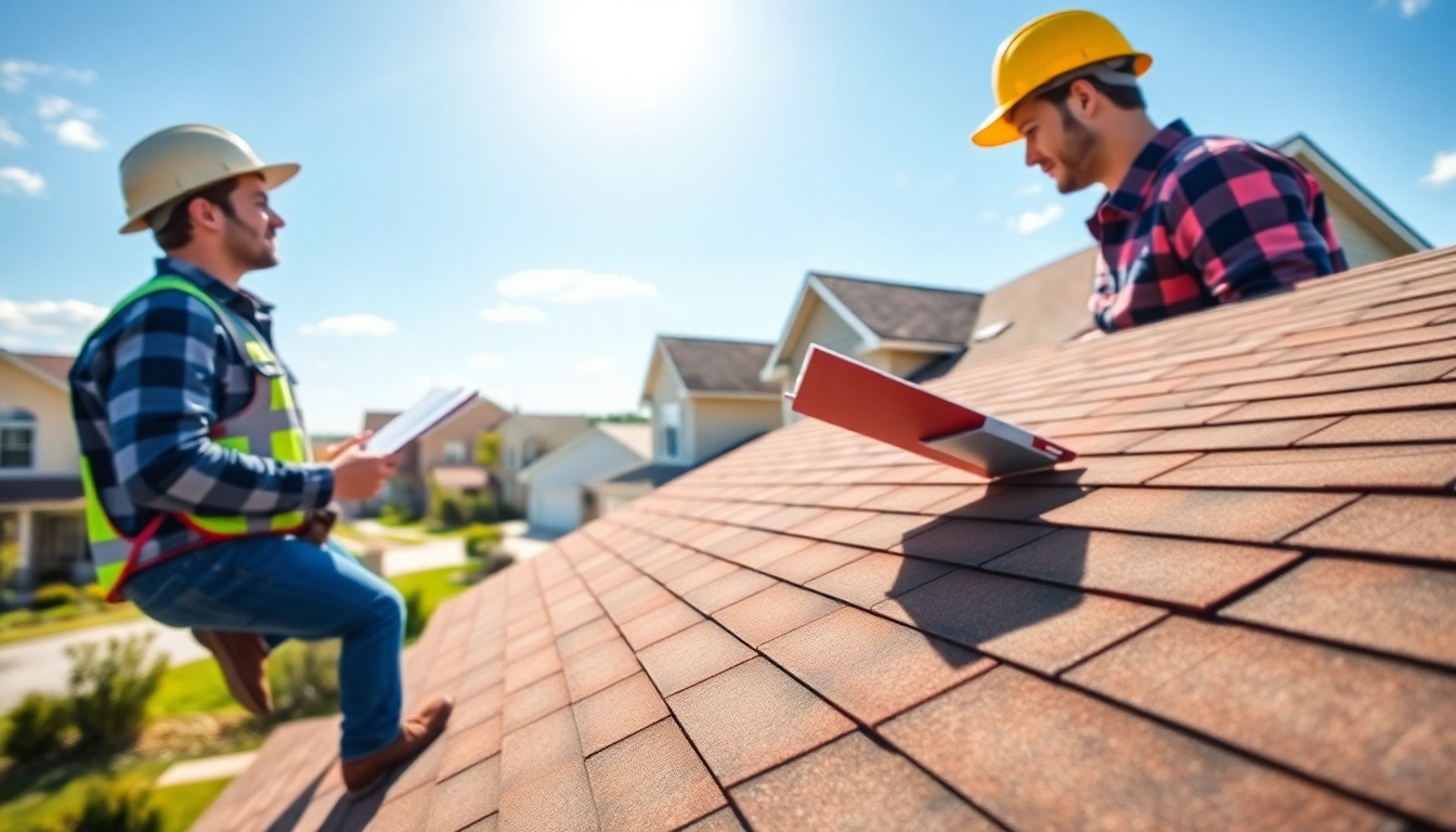 Twinsburg roofing contractor conducting a roof inspection with a homeowner on a sunny day.