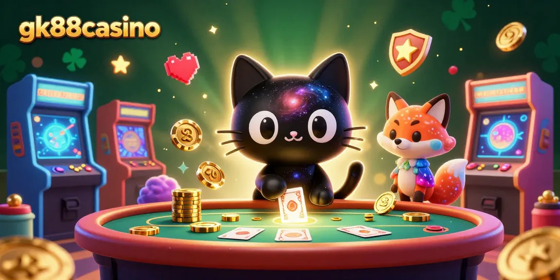 Engage in thrilling casino action at gk88casino with a vibrant cosmic scene featuring animated characters.