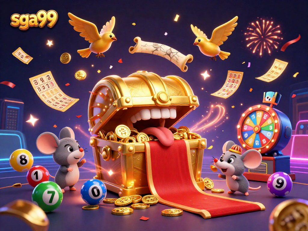 Join the thrilling adventure at sga99 with vibrant lottery elements and enticing treasures!