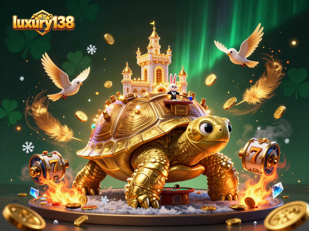 mainkan slot dengan luxury138 di kasino 3D dalam ilustrasi berwarna cerah