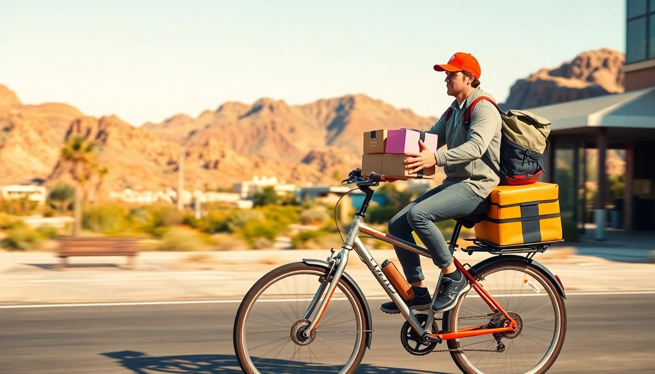 Experience Same day delivery Phoenix with a professional courier efficiently navigating the city.