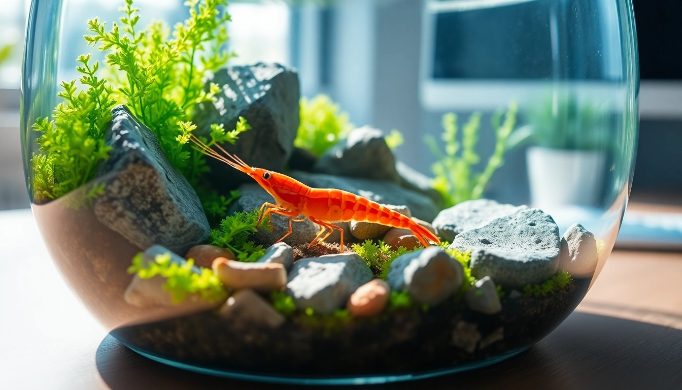 Observe lively marine shrimp in a vibrant shrimp bubble ecosystem set on a tranquil desktop.