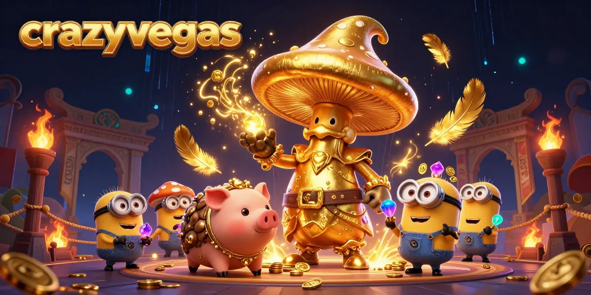 Experience the magic of crazyvegas as the golden mushroom wizard and his companions unveil treasures in a vibrant casino atmosphere.