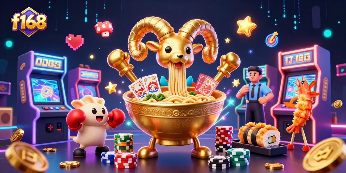 Join the excitement with f168's vibrant casino characters and thrilling games in a 3D scene.